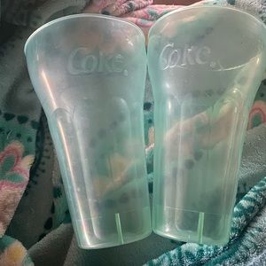 2 Plastic Coke A Cola Cups